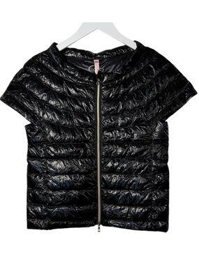Cotes Of‎ London St Ives Down Vest Metallic Black Size XS NWT 750 Filled Down